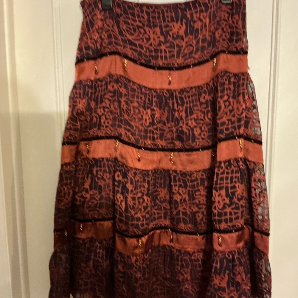 Elegant Navy and Red Women's Skirt